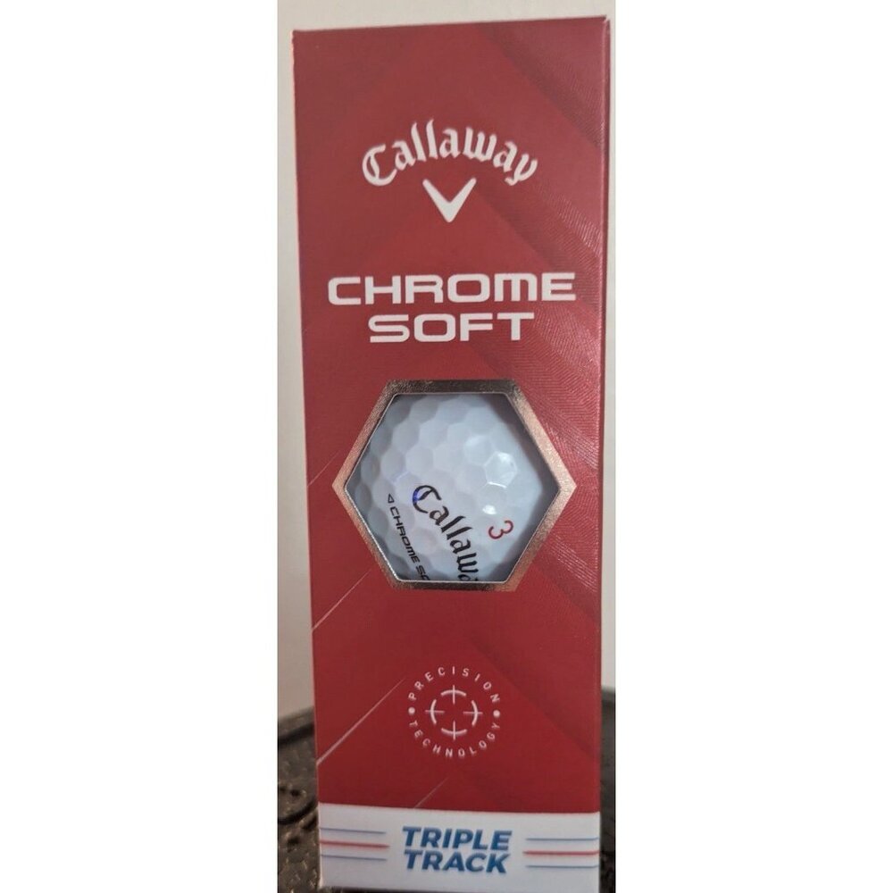 Callaway Chrome Soft Triple Track Golf Balls (White, 3pk) 1 Sleeve 2022 NEW